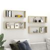 vidaXL Wall Shelf Set of 4 Sonoma Oak Engineered Wood 31.5x5.9x10.4 in