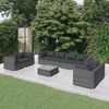 vidaXL Garden Lounge Set Grey PE rattan Large Modular