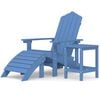 vidaXL Garden Chair Aqua Blue HDPE Medium Detachable Adirondack Chair