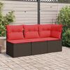 vidaXL Garden Sofa with Cushion 8 pcs Brown and red Poly rattan