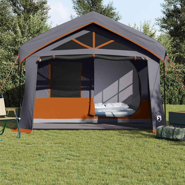 vidaXL Tents with Roof Gray and orange 620 x 322 x 240 cm Polyester