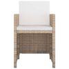 vidaXL Outdoor Dining Set Beige PE rattan Large Removable Covers
