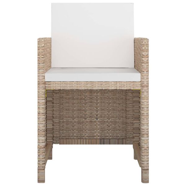 vidaXL Outdoor Dining Set Beige PE rattan Large Removable Covers