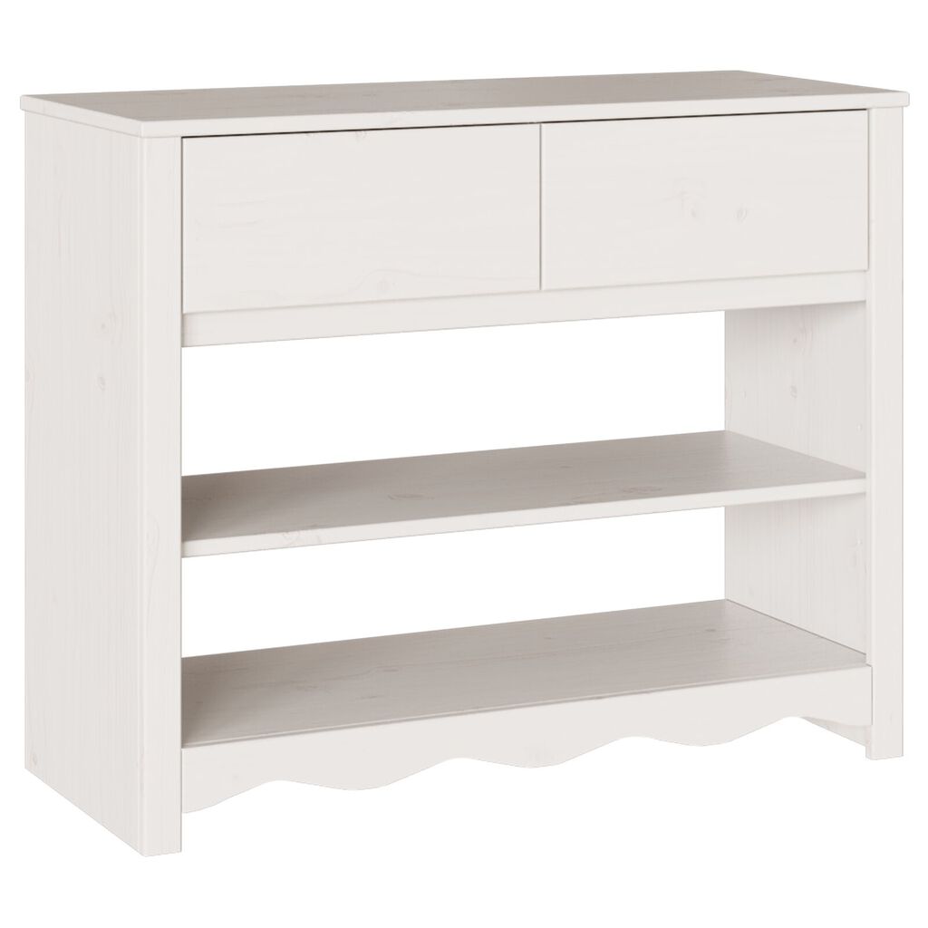 vidaXL Console Table White 89.5 x 37 x 73 cm Solid pine wood