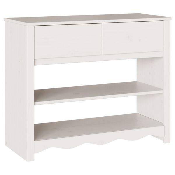 vidaXL Console Table White 89.5 x 37 x 73 cm Solid pine wood