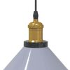 vidaXL Pendant Lamp Gloss Gray Metal Medium Height-Adjustable