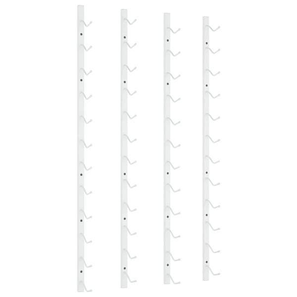vidaXL Wall Mounted Wine Rack for 12 Bottles 2 pcs White Iron