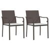 vidaXL Garden Chair Set of 2 Brown PE rattan Standard Durable