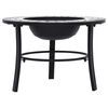 vidaXL Mosaic Fire Pit Black and White 26.8" Ceramic