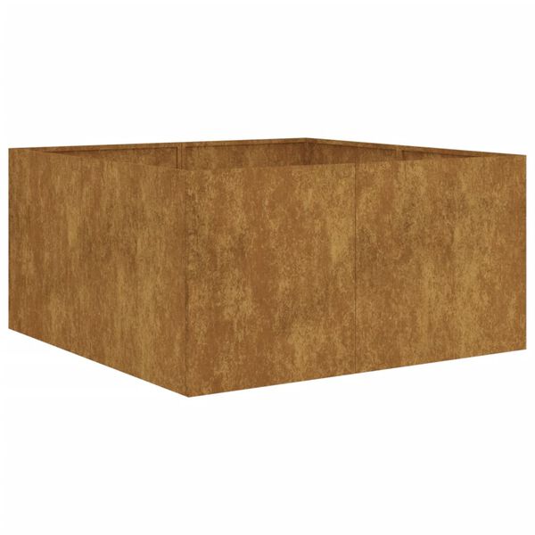 vidaXL Planter Corten steel 31.5 x 31.5 x 15.7 in Decorative Inlays