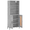 vidaXL Highboard Concrete grey Engineered wood, metal Tall Highboard