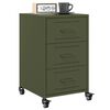 vidaXL Bedside Cabinet Olive Green Cold-rolled steel Medium