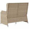 vidaXL Reclining Patio Bench Beige PE rattan, Powder-coated steel Standard