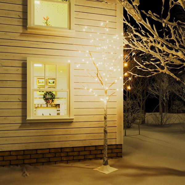 vidaXL LED Tree Warm white Steel, Plastic 86.6 in LED Tree Other
