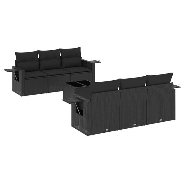 vidaXL Garden Sofa Set Black