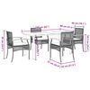 vidaXL Patio Dining Set Set of 4 Gray, Black, Navy Blue
