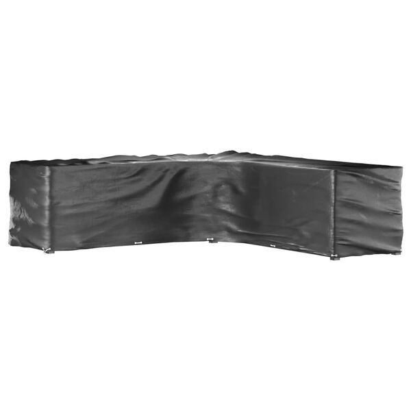 vidaXL Garden Furniture Cover Set of 2 Black Polyethylene, Aluminum