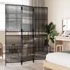 vidaXL Room Divider 3 Panels Black Poly Rattan