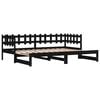 vidaXL Day Bed Black Solid pine wood Double