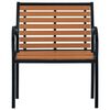 vidaXL Garden Chair Set of 2 Black and Brown Steel and WPC Standard
