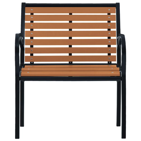 vidaXL Garden Chair Set of 2 Black and Brown Steel and WPC Standard