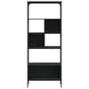 vidaXL Bookcase Black Engineered wood, metal Medium Adjustable Feet