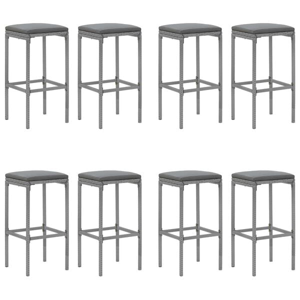 vidaXL Garden Bar Set Grey, Black