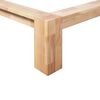 vidaXL Bed Frame Lacquered Oak Solid Oak Wood Double Durable Bed Frame