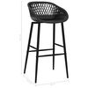 vidaXL Bar Set White tabletop, Black stools MDF and Powder-Coated Steel