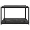 vidaXL Coffee Table Black Tempered Glass 23.6 x 23.6 x 13.8 in Square
