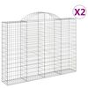 vidaXL Gabion Basket Set of 2 Silver Galvanized iron
