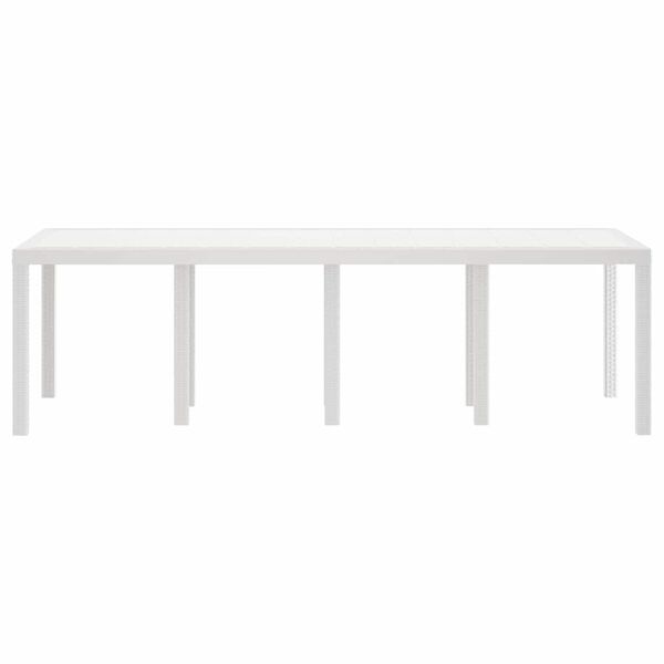 vidaXL Garden Dining Table White 98.43 x 39.37 x 28.74 in Poly Rattan