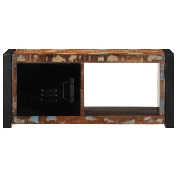 vidaXL TV Cabinet Black and Brown Solid reclaimed wood, iron Medium