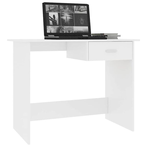 vidaXL Desk White Engineered wood 39.4x19.7x29.9 in Desk Rectangular