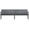 vidaXL Twin Patio Bench Black 90.9" Steel and WPC