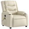 vidaXL Massage Recliner Chair Cream Faux leather, Metal, Plywood Regular