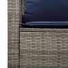 vidaXL Garden Sofa Set Grey, Navy blue PE rattan and powder-coated steel