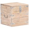 vidaXL Chest White Solid Acacia wood, Iron 15.7x15.7x15.7 in