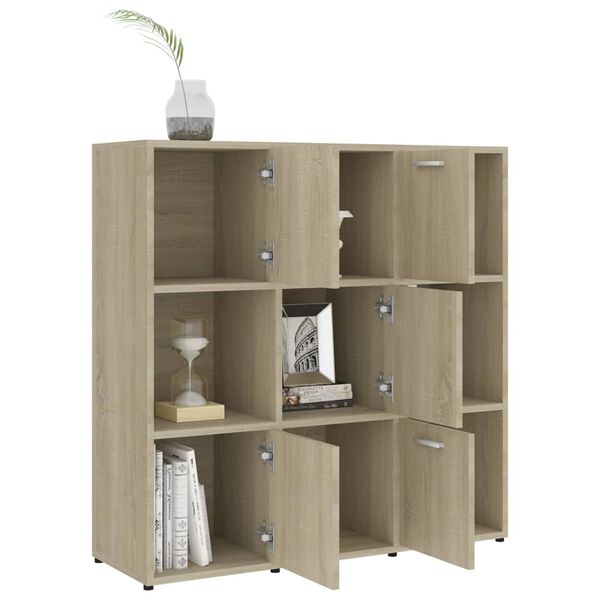 vidaXL Book Cabinet Sonoma Oak Engineered Wood Medium Book Cabinet