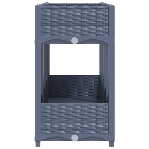 vidaXL Raised Bed Blue Grey Polypropylene Large Durable Planter Box