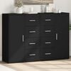 vidaXL Sideboard Black Engineered Wood Medium Sideboard Rectangular