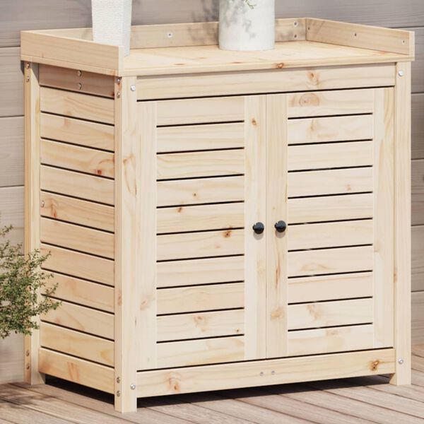 vidaXL Potting Table Natural pine Solid pine wood Medium Potting Table