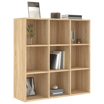 vidaXL Book Cabinet Sonoma Oak 38.6"x11.4"x38.4" Engineered Wood