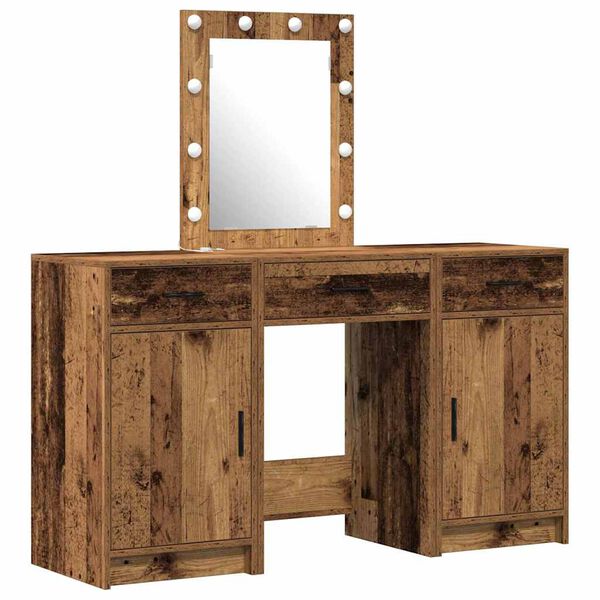 vidaXL Dressing Table Brown 19.69 x 16.14 x 53.15 in Engineered Wood