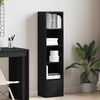 vidaXL Bookcase Black Oak Engineered Wood Medium Bookcase Rectangular