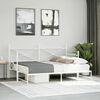 vidaXL Daybed With Trundle White Steel 35.4x74.8 in for mattress size