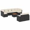 vidaXL Garden Sofa Set Black PE rattan Large Adjustable Feet