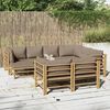 vidaXL Garden Lounge Set Taupe Bamboo Large Modular Garden Lounge Set