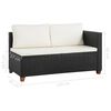 vidaXL Sofa Set Black and cream white