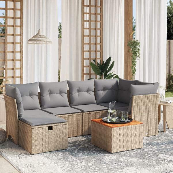 vidaXL Garden Sofa Set Mix Beige PE Rattan Large Modular